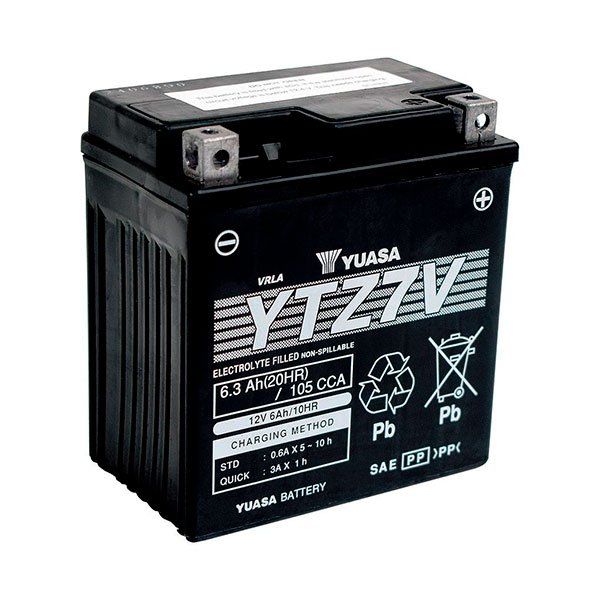 Batteria auto YUASA Moto YTZ7V 6. CCA AGM 12V 6.4Ah 105A